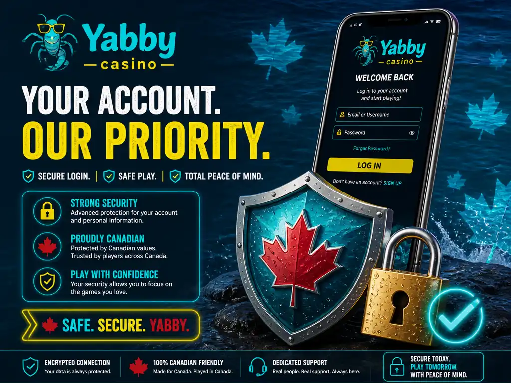 Yabby Casino Canada login secure access account protection